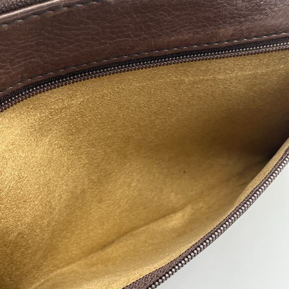 FOSSIL Leather Suede Chevron Tablet Case Zipper Career Classic Designer - Picture 8 of 13